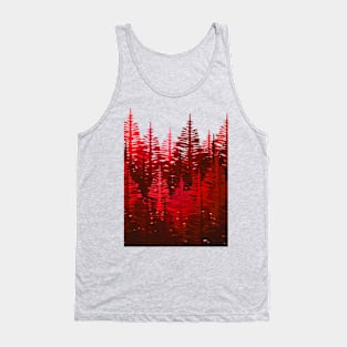 Pine Forest - Red and Pink Tank Top